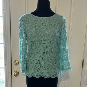 Elegant Lace Women's Top - Aqua